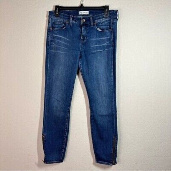 Madewell Womens Skinny Ankle Zip‎ Jeans Medium Wash Cotton Denim Size 29 - Picture 1 of 9
